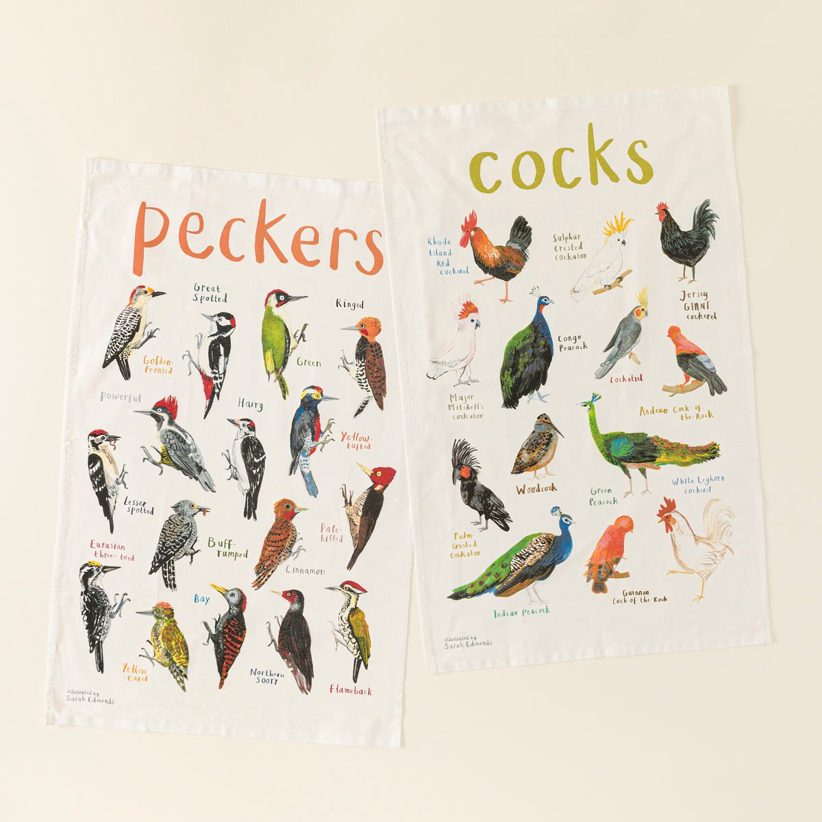 Fowl Language Tea Towel – Peckers & Cocks