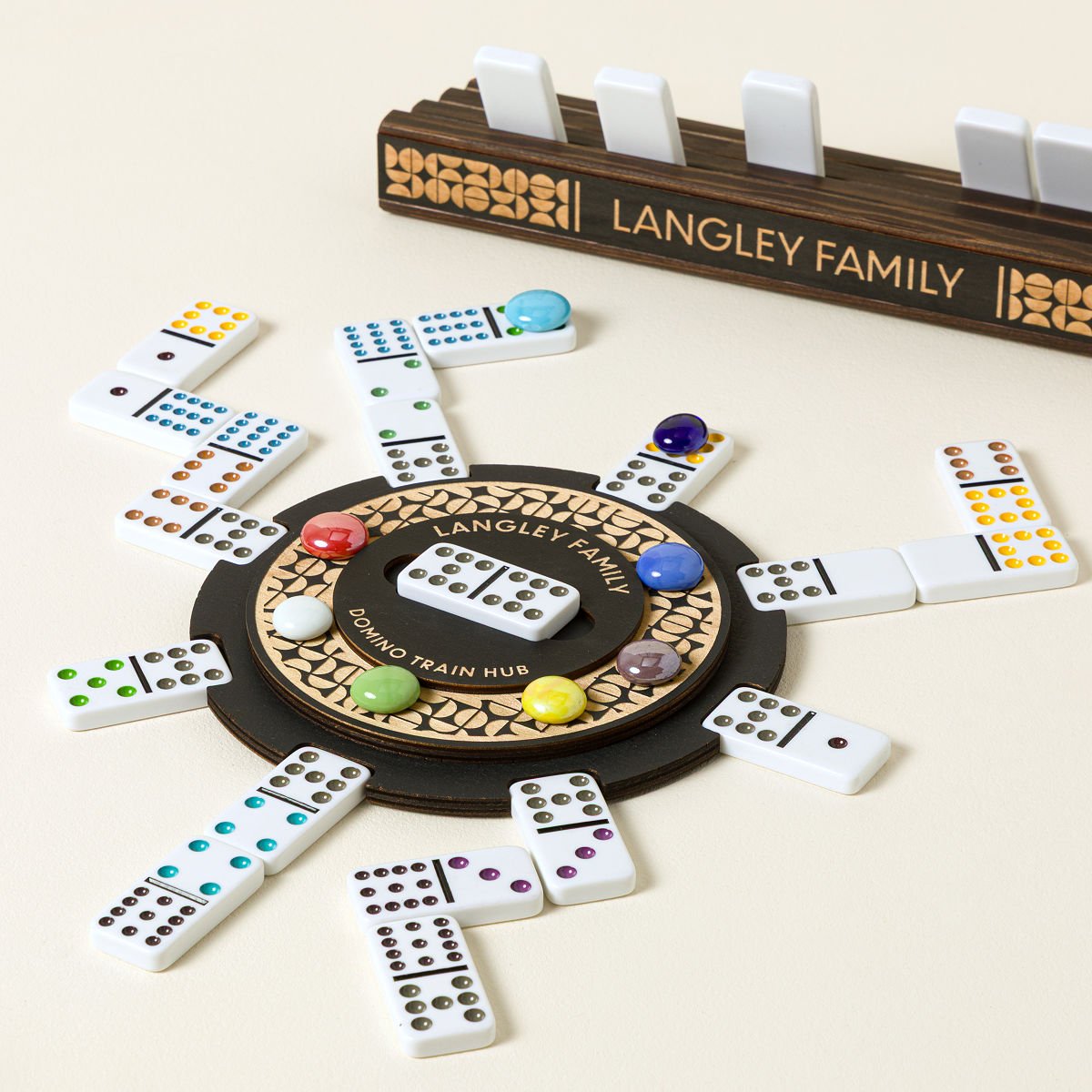Personalized Domino Train Hub Set