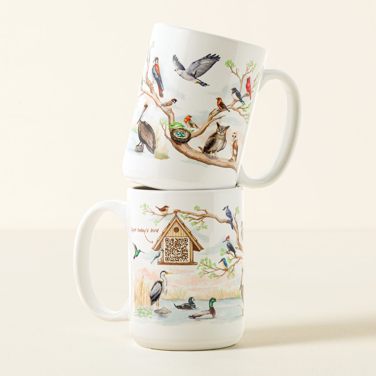 Birdwatcher Interactive QR Mug